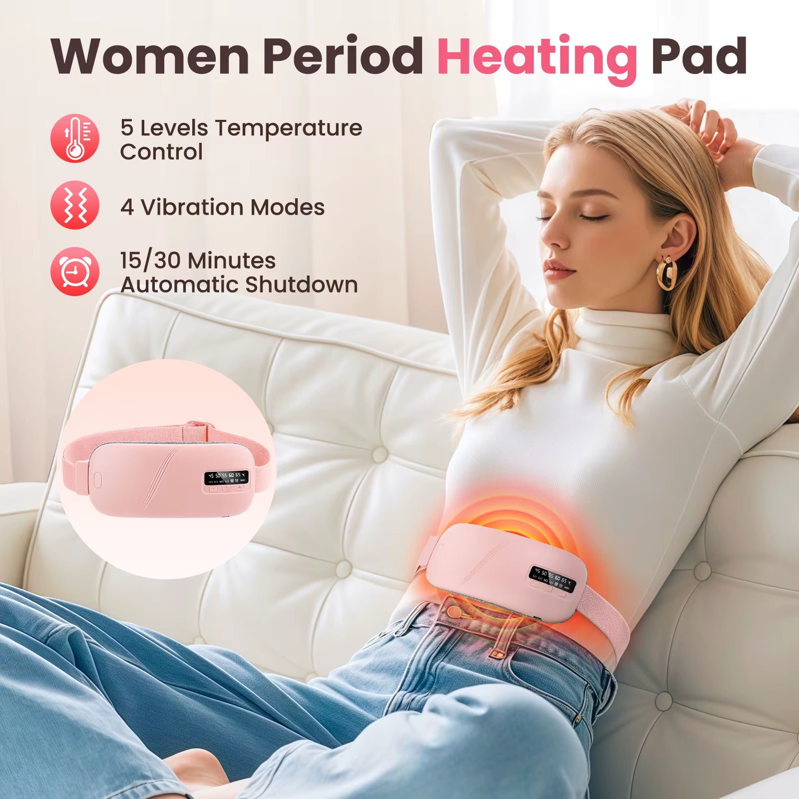 PeriodEase™ Heated Massage Belt - New model